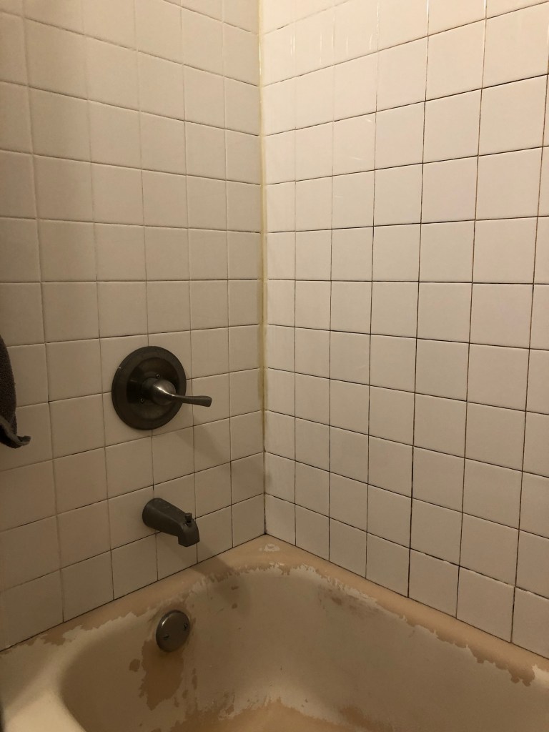 old shower and tub